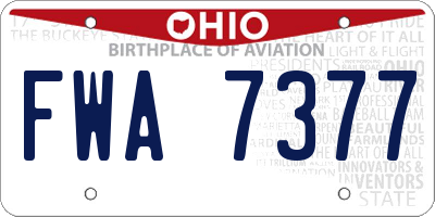 OH license plate FWA7377