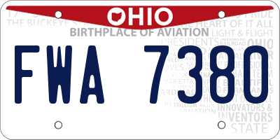 OH license plate FWA7380