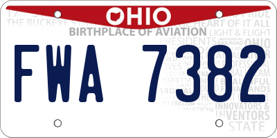 OH license plate FWA7382