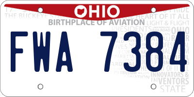 OH license plate FWA7384