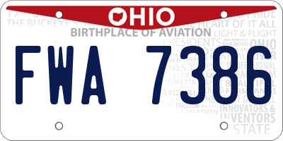 OH license plate FWA7386