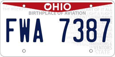 OH license plate FWA7387