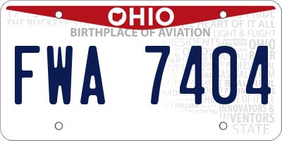 OH license plate FWA7404