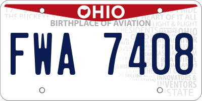 OH license plate FWA7408