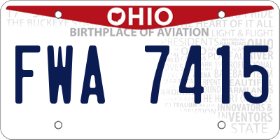 OH license plate FWA7415