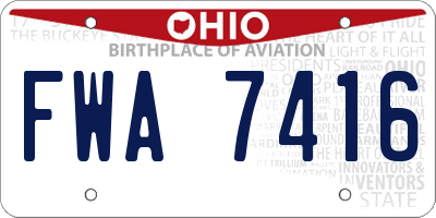 OH license plate FWA7416