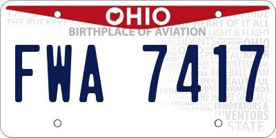 OH license plate FWA7417