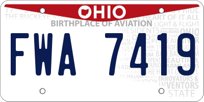 OH license plate FWA7419