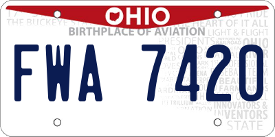 OH license plate FWA7420