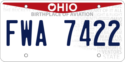 OH license plate FWA7422