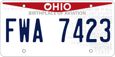 OH license plate FWA7423