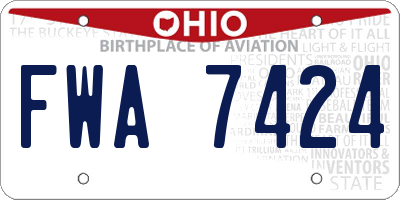 OH license plate FWA7424