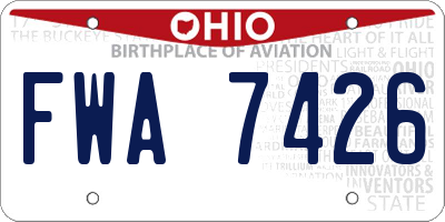 OH license plate FWA7426