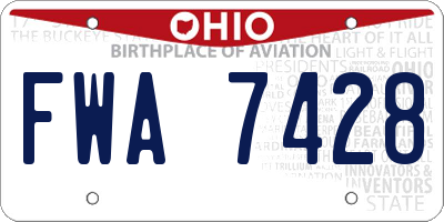 OH license plate FWA7428