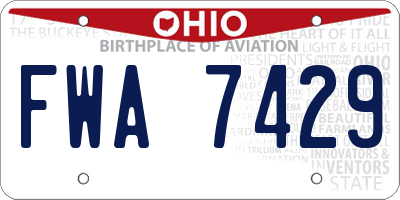 OH license plate FWA7429