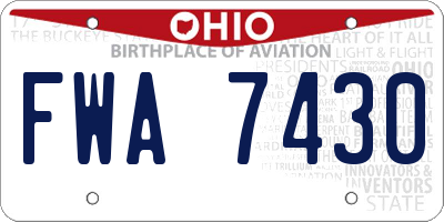 OH license plate FWA7430