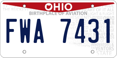 OH license plate FWA7431