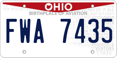 OH license plate FWA7435