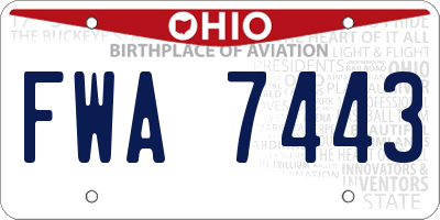 OH license plate FWA7443