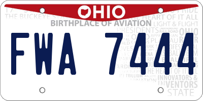 OH license plate FWA7444