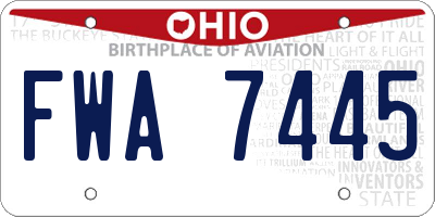 OH license plate FWA7445