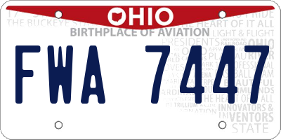 OH license plate FWA7447