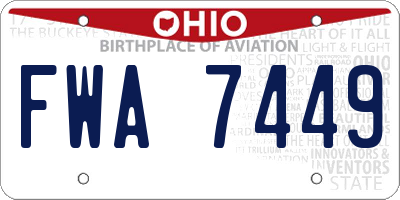 OH license plate FWA7449