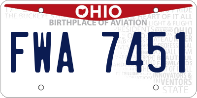 OH license plate FWA7451