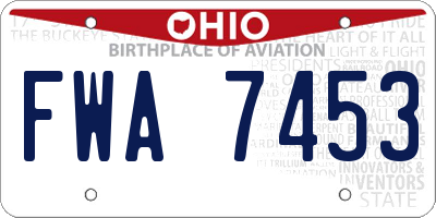 OH license plate FWA7453