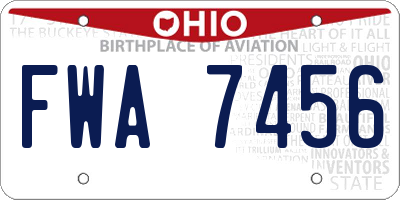 OH license plate FWA7456