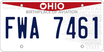 OH license plate FWA7461