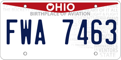 OH license plate FWA7463