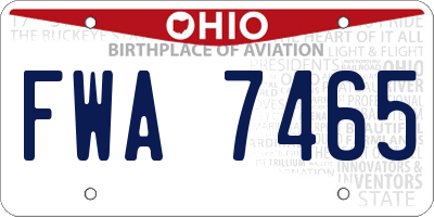 OH license plate FWA7465