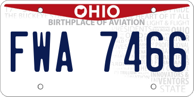 OH license plate FWA7466