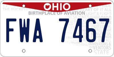 OH license plate FWA7467