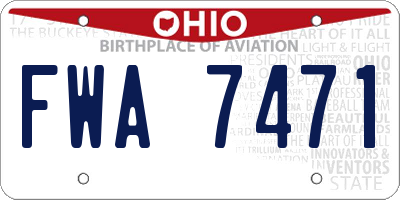 OH license plate FWA7471