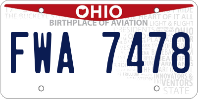 OH license plate FWA7478