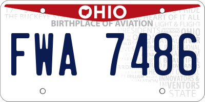 OH license plate FWA7486