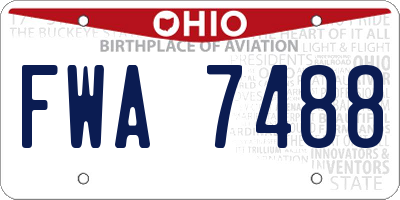 OH license plate FWA7488