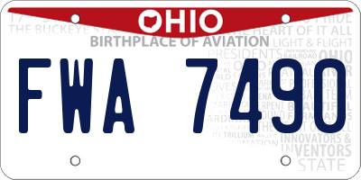 OH license plate FWA7490