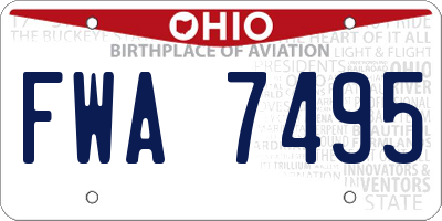 OH license plate FWA7495