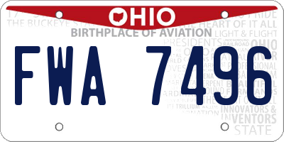 OH license plate FWA7496