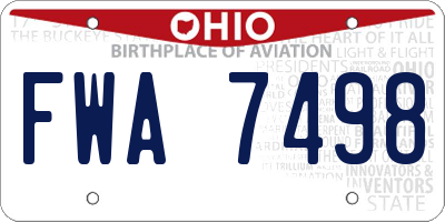 OH license plate FWA7498