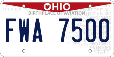 OH license plate FWA7500