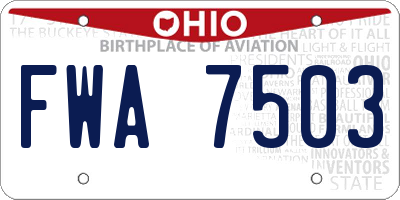 OH license plate FWA7503