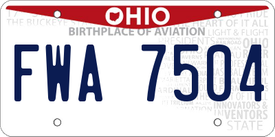 OH license plate FWA7504