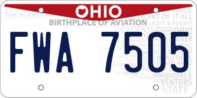 OH license plate FWA7505