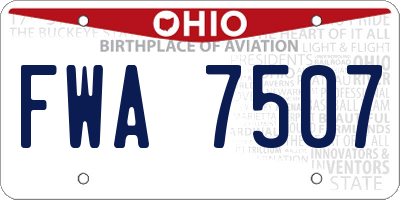 OH license plate FWA7507