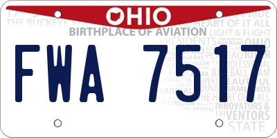 OH license plate FWA7517