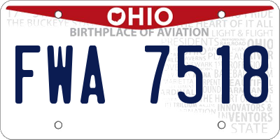 OH license plate FWA7518